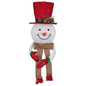 21.5 in. Lighted Snowman with Red Top Hat Christmas Tree Topper