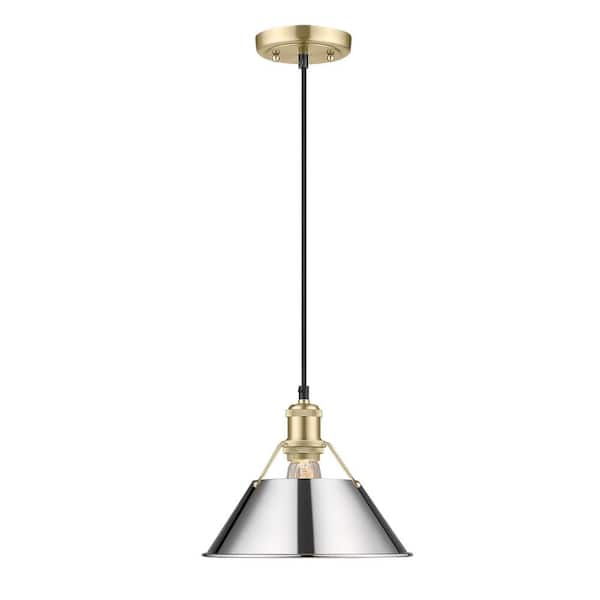 Orwell 100-Watt 1-Light Brushed Champagne Bronze and Chrome Pendant Light