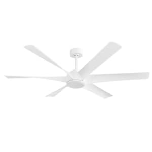 Hector II 65 in. 6 Fan Speeds White Ceiling Fan with Remote Control Included