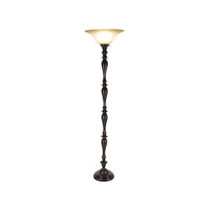 72 in. Brown Antique Style Task and Reading Torchiere