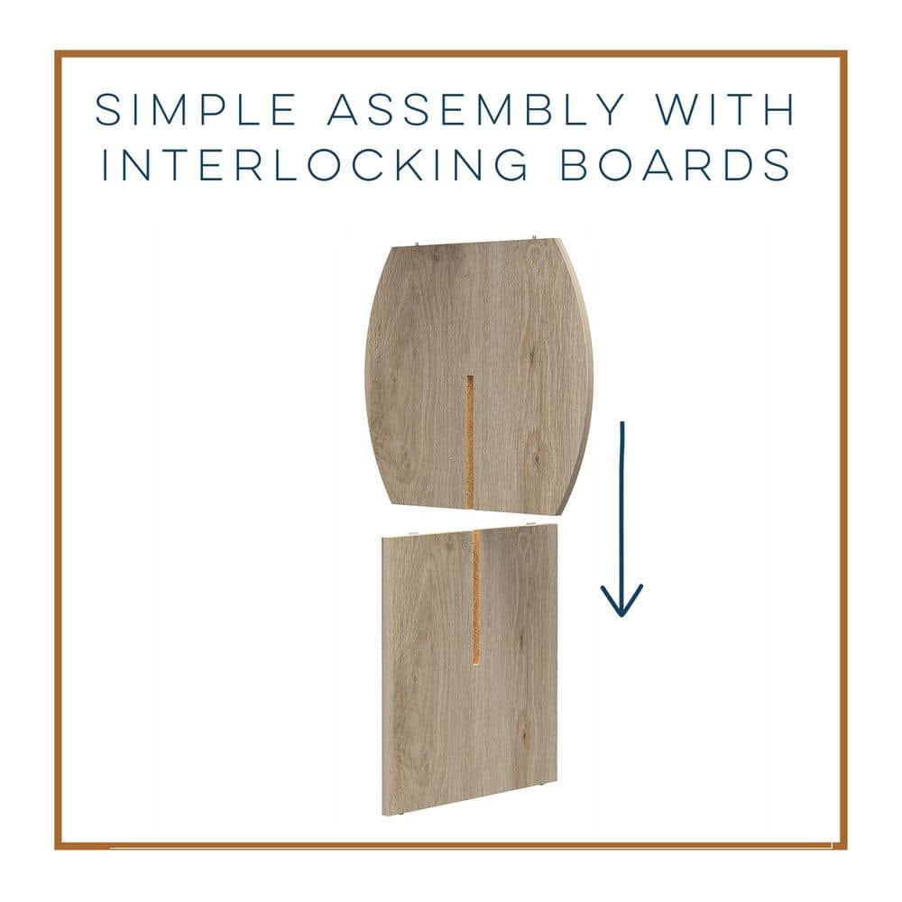 Light Oak Engineered Wood Minimalist Console Table