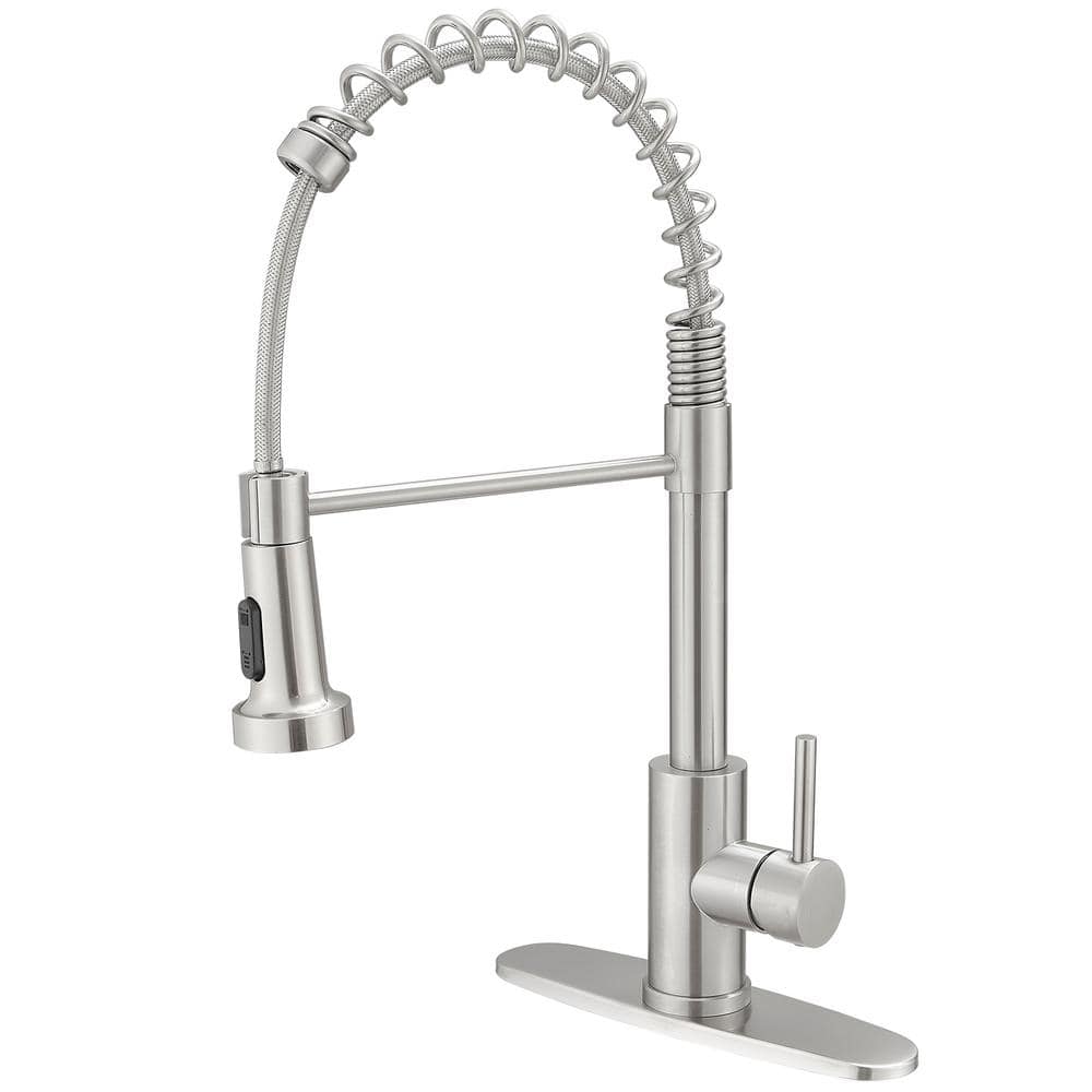 Single Handle Pull Down Sprayer Kitchen Faucet with Advanced Spray in Brushed Nickel price history on PriceWatchPro