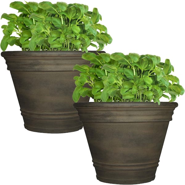 Sunnydaze Decor 20 in. Sable Franklin Resin Outdoor Flower Pot Planter
