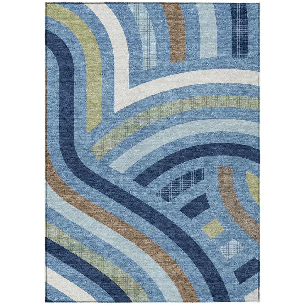 Chantille Machine Washable Indoor/Outdoor Abstract ACN2467 Denim 8 ft. x 10 ft. Area Rug price history on PriceWatchPro