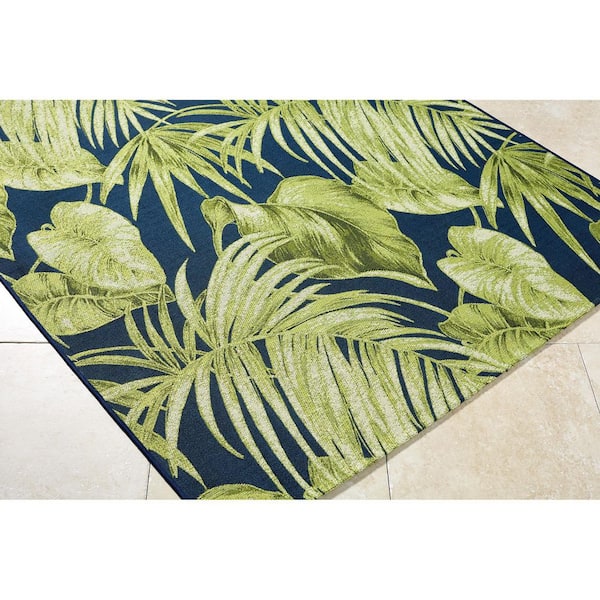 Warsaw Green/Blue Coastal 5 ft. x 7 ft. Indoor/Outdoor Area Rug