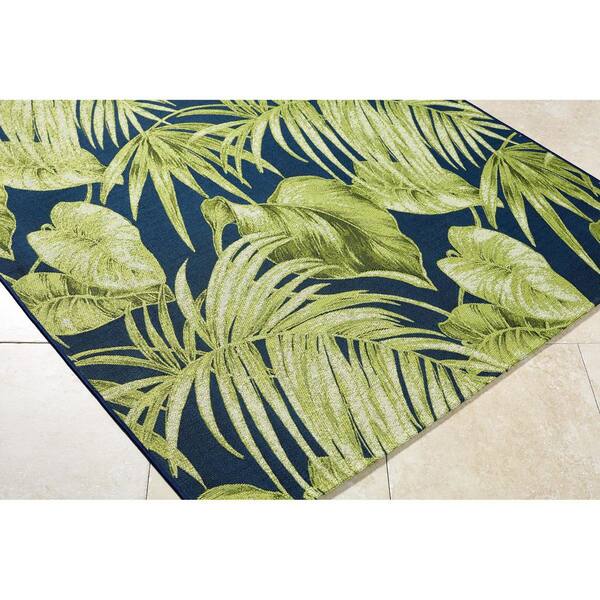 Warsaw Green/Blue Coastal 7 ft. x 9 ft. Indoor/Outdoor Area Rug