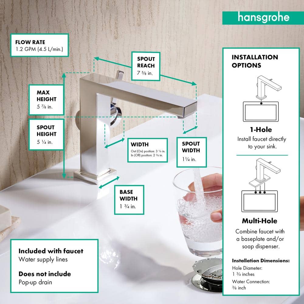 Tecturis E Chrome Single-Hole Bathroom Faucet with CoolStart
