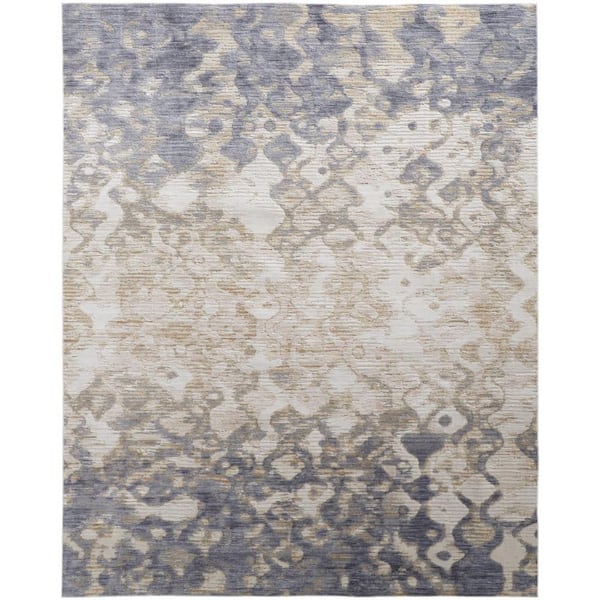 8 ft. x 10 ft. Tan and Ivory Abstract Area Rug