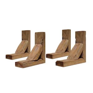 Barnwood Decor Collection 3-1/2 in. W x 10 in. D x 12 in. H Weathered Brown Vintage Farmhouse Bracket (4-Pack)