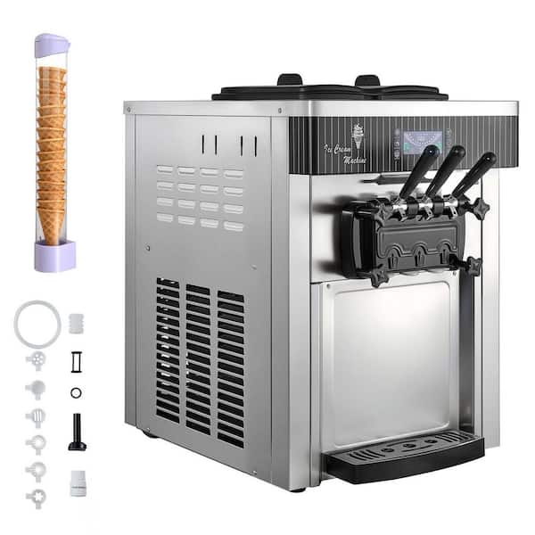 SKYSHALO 22 qt. Silver, 2350-Watt Commercial Ice Cream Maker (2 x