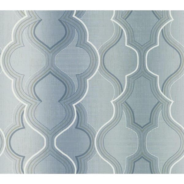 York Wallcoverings 60.75 sq ft Blue Modern Ombre Damask Pre-Pasted Wallpaper