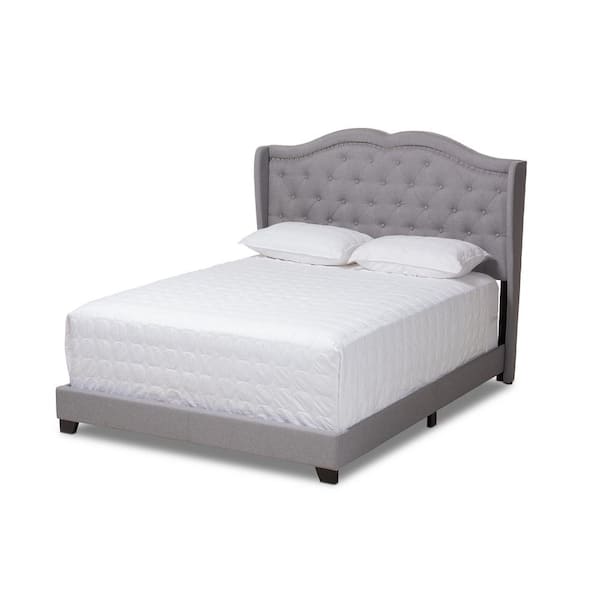 Baxton Studio Aden Gray Queen Bed 149 8924 HD The Home Depot