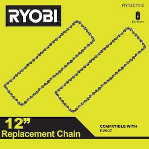12 in. 0.043-Gauge Replacement Chainsaw Chain, 64 Links (2-Pack)