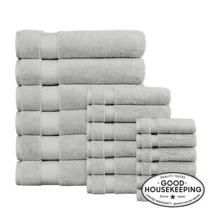 Egyptian Cotton 18-Piece Bath Sheet Towel Set in Shadow Gray