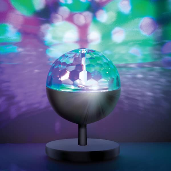 Multi-color rotating disco ball Black plastic 11” Tall Party Light