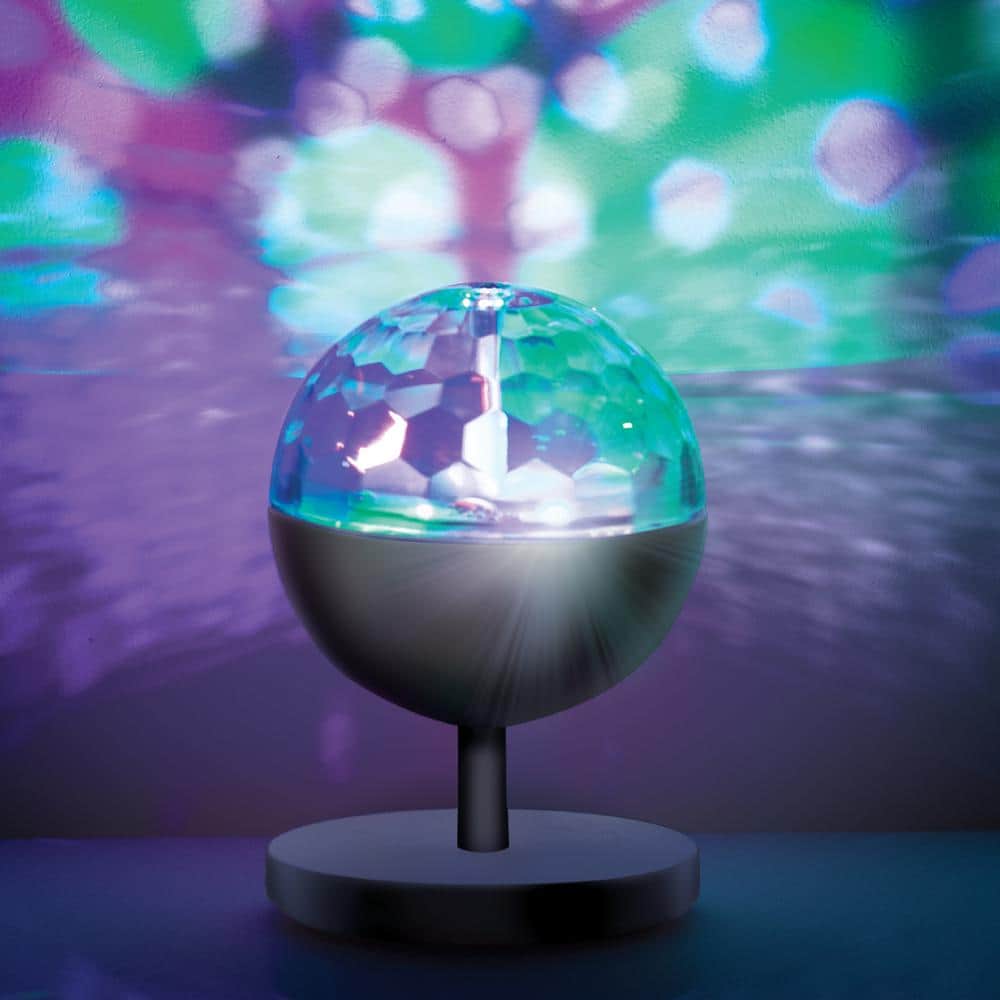 Sound Reactive Multi Color Integrated LED Spinning Party Light with Rechargeable Battery and Remote Control LH PL002 999 The Home Depot