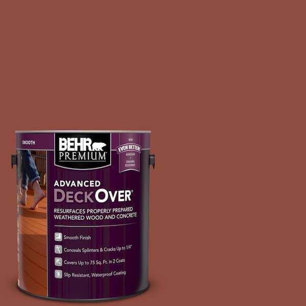 BEHR Premium Advanced DeckOver 1 gal. #SC-330 Redwood Smooth Solid Color Exterior Wood and Concrete Coating