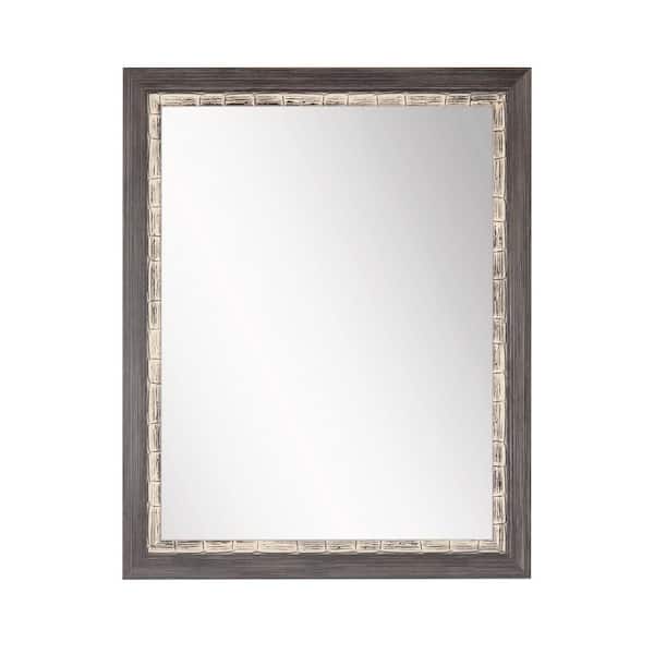 BrandtWorks Large Rectangle Weathered Gray/Blue Contemporary Mirror (55 in. H x 32 in. W)