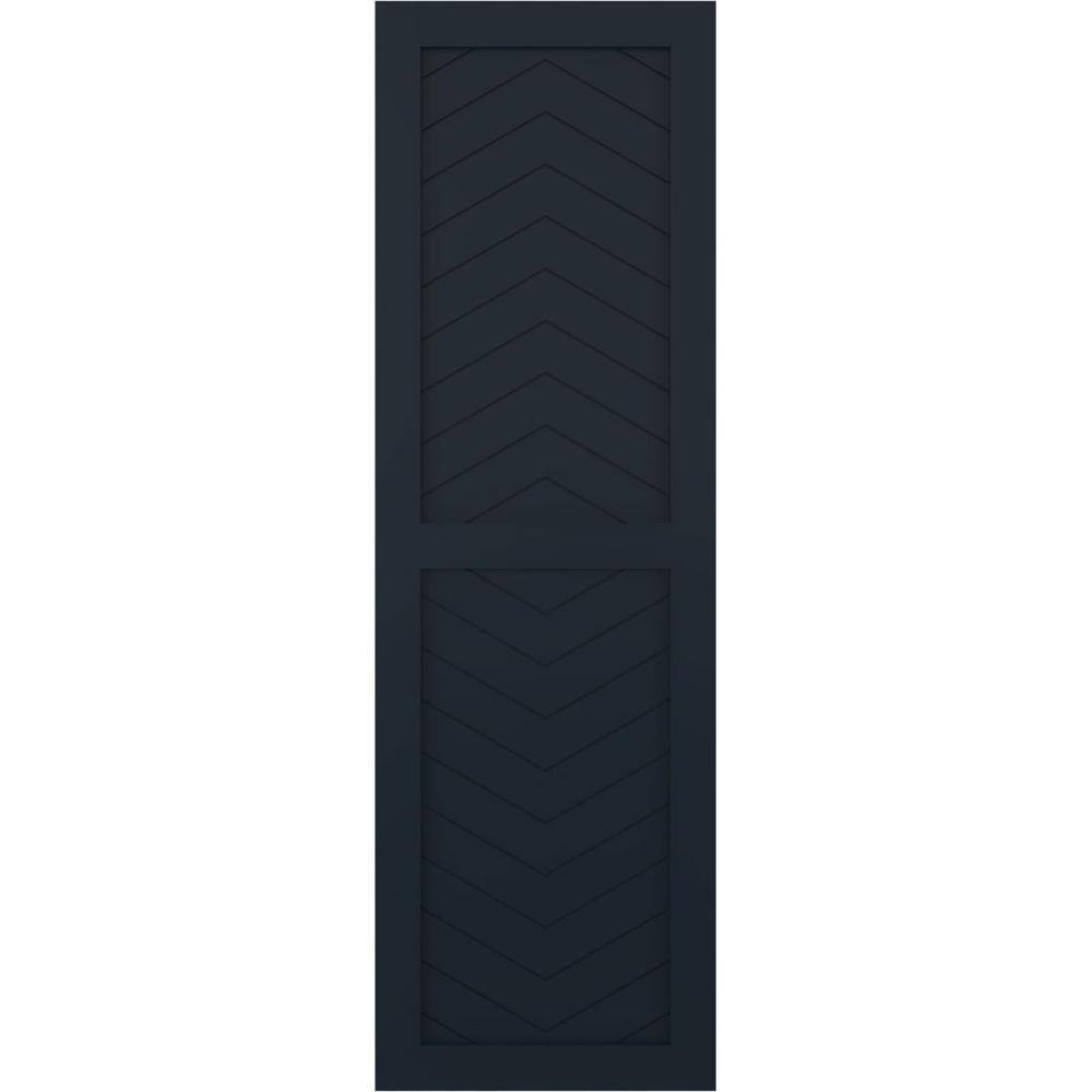 15 in. x 67 in. Flat Panel True Fit PVC Two Panel Chevron Modern Style Fixed Mount Shutters Pair in Starless Night Blue price history on PriceWatchPro