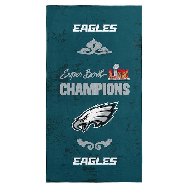 Philadelphia Eagles NFL 2025 Super Bowl LIX Gumbo Beach Towel 30 x 60 in. Polyester/Cotton Blend