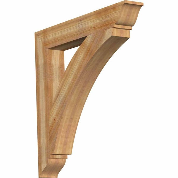 Ekena Millwork 6 in. x 42 in. x 42 in. Western Red Cedar Thorton Traditional Rough Sawn Bracket