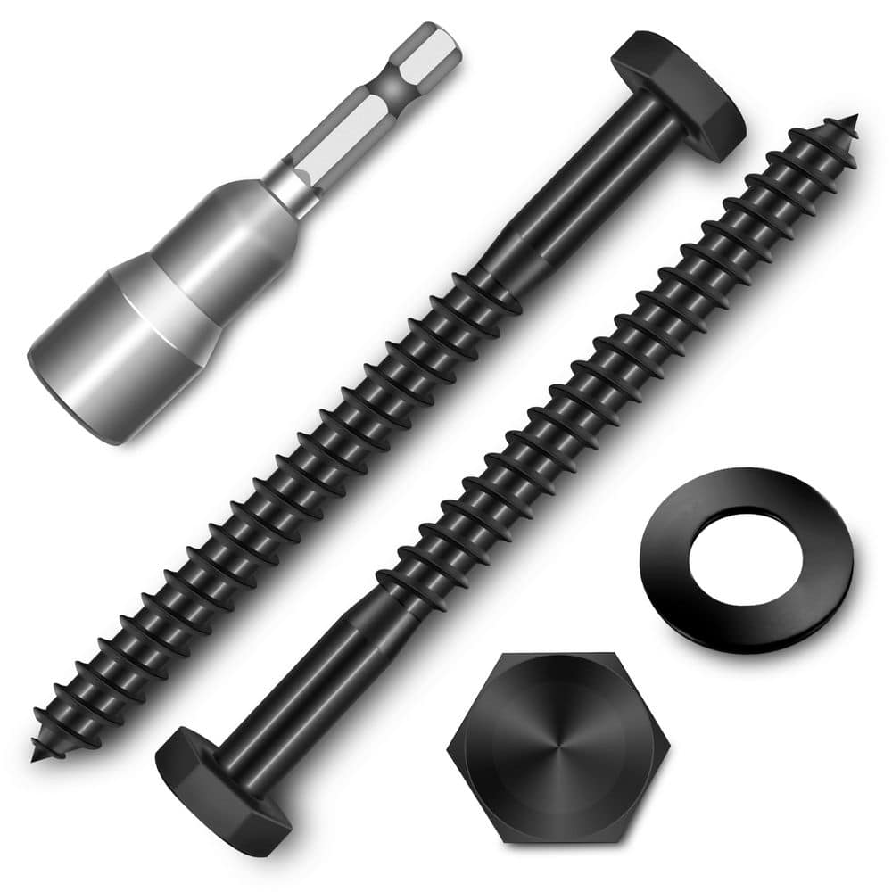 MarySino 1/4 in. x 3 in. Black Oxide Stainless Steel Hex Button