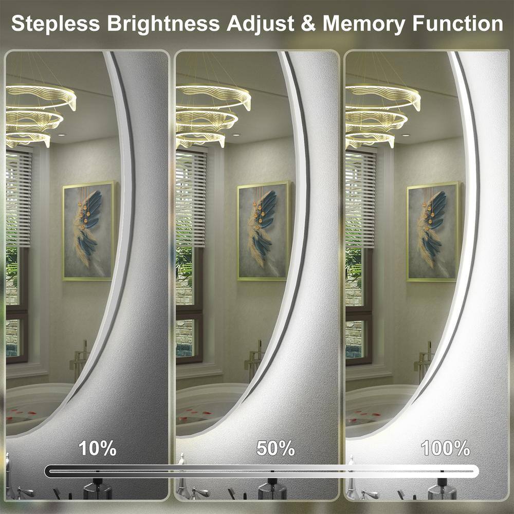 28x20 Inch Frameless Oval LED Backlit Anti-Fog Vanity Mirror