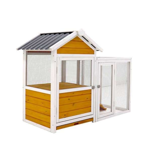 Miscool Any 48.1 in. W Large Outdoor Chicken Coop with Nest Box, Waterproof PVC Board