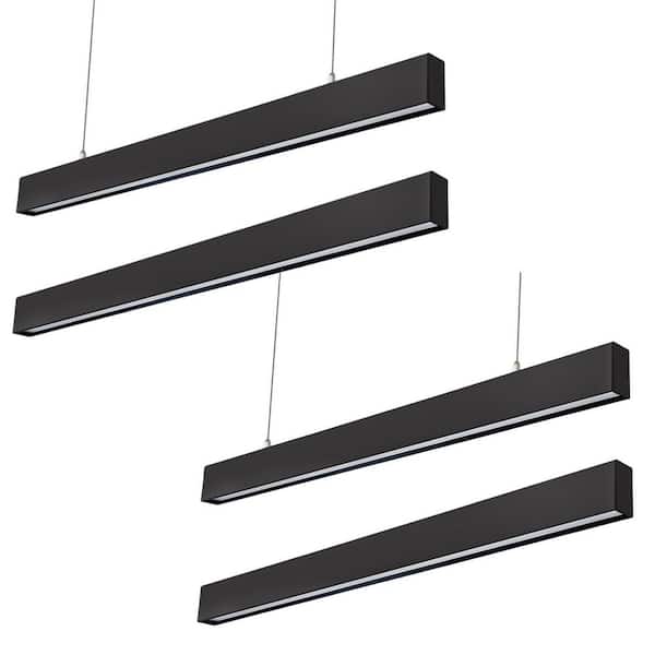 KOAOEIRS 4 ft. 35-Watt Down and 15-Watt Up Light, 3/4/5000K CCT Selectable, Commercial LED Linear Light Fixture Office, 4-Pack