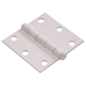 3-1/2 in. White Residential Door Hinge with Square Corner Removable Pin Full Mortise (9-Pack)