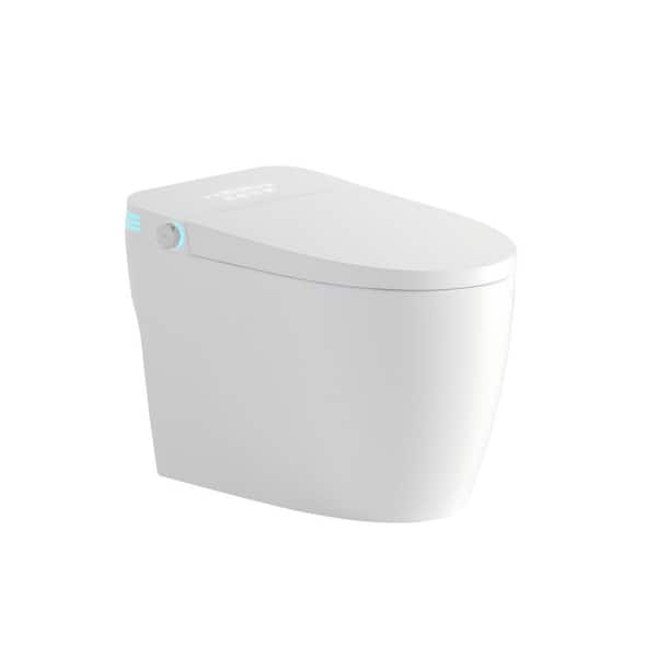 Elongated Smart Toilet 1.28 GPF in White with Heated Bidet Seat, Adjustable Temp, Auto Flush, Remote Control