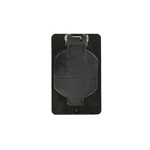 1-Gang Weather-Resistant with Flip-Lid for Single Receptacle Coverplate for Temporary Power Portable Outlet Box, Black