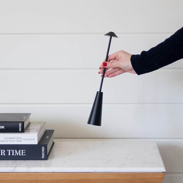 Enoki 12.01 in LED Classic Matte Black Modern Industrial Empire Dimmable Bedside Nightstand Desk Lamp