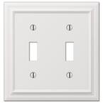 Continental 2 Gang Toggle Metal Wall Plate - White