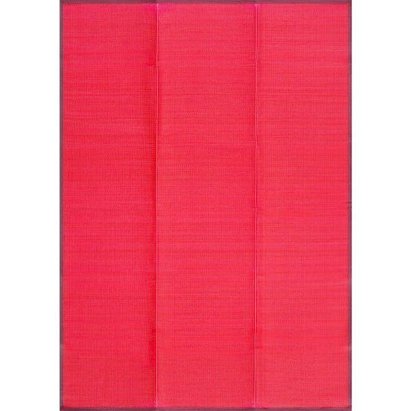 Tayse Rugs Luna Red 5 ft. x 7 ft. Solid Indoor/Outdoor Area Rug