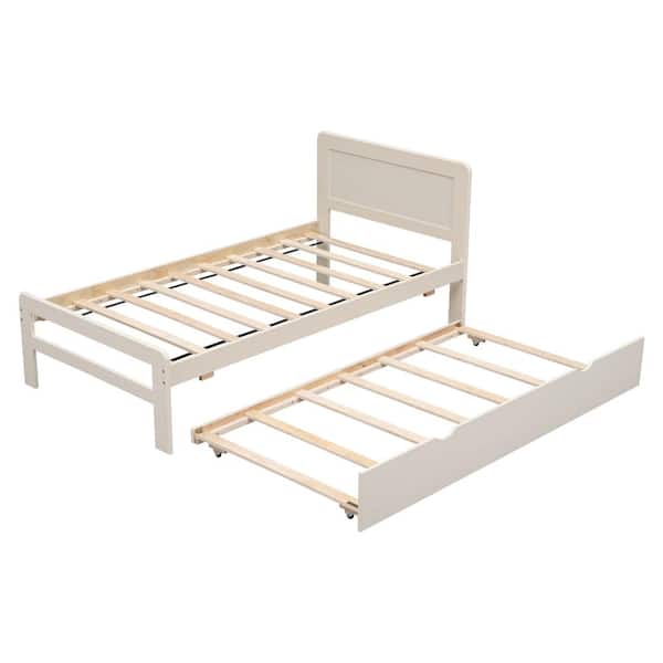 Harper & Bright Designs White Washed Wood Frame Twin Size