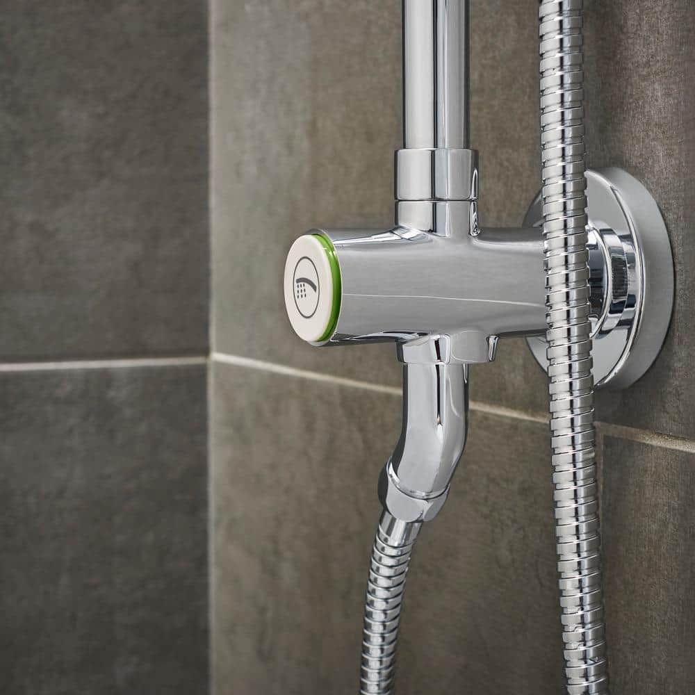 Chrome Dual Shower Head with Handheld and Adjustable Rail