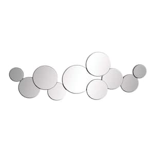 20 in. x 57 in. Bubble Cluster Round Framed Silver Wall Mirror