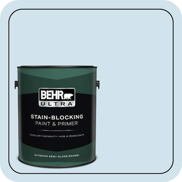 BEHR ULTRA 1 gal. #550A-1 Sea Sprite Semi-Gloss Enamel Exterior Paint & Primer