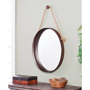Medium Oval Rich Rust Finish Contemporary Mirror (38.5 in. H x 20.5 in. W)