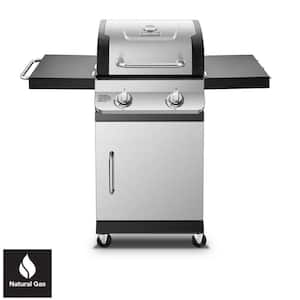 Premier 2-Burner Natural Gas Grill in Stainless Steel with Built-In Thermometer