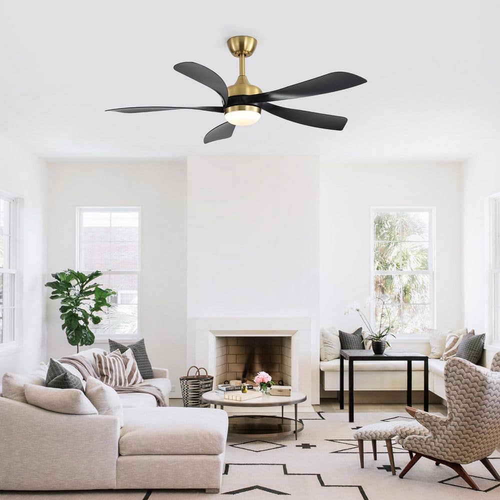 52 in. Golden Black Ceiling Fan with Light,Remote Control,Dimmable Lighting,Silent DC Motor for Bedroom and Living Room price history on PriceWatchPro