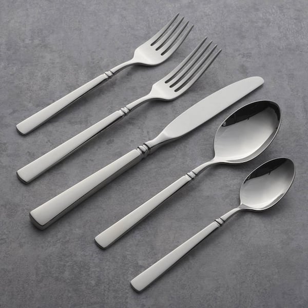 Oneida Easton 5-Piece Silver 18/10-Stainless Steel Flatware Set