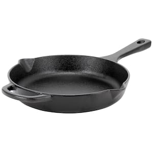 10 in. Preseasoned Round Cast Iron Skillet with Pouring Spouts