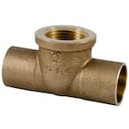 1/2 in. Forged Bronze Lead-Free Cup x Cup x FIP Tee Fitting