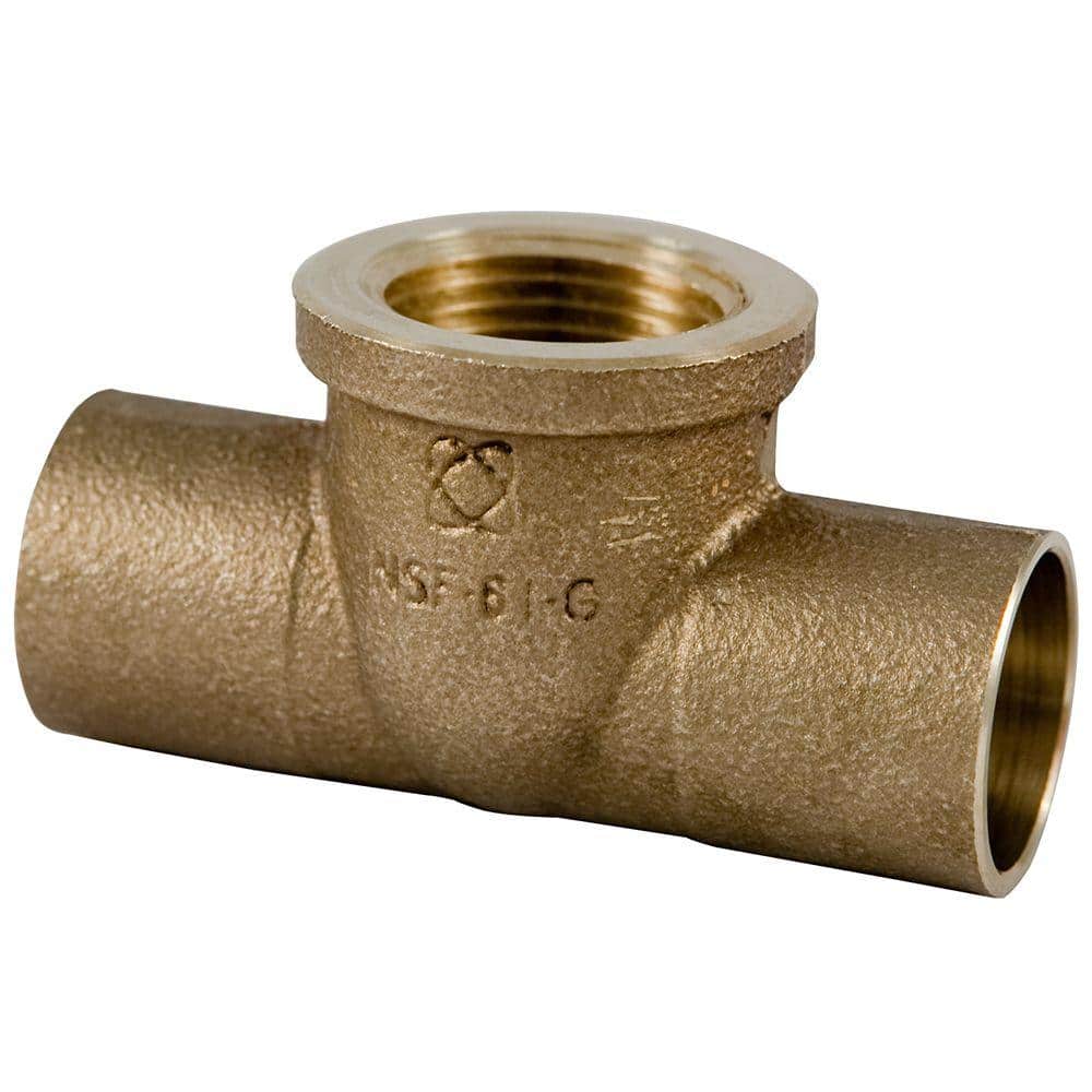 Everbilt 1/2 in. Forged Bronze Lead-Free Cup x Cup x FIP Tee