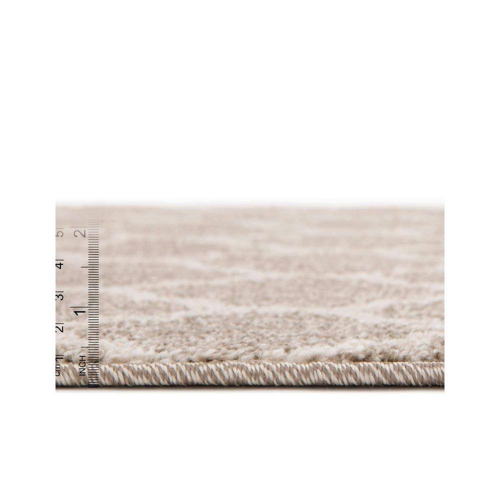 Elegant Trellis Light Brown 8ft Indoor Runner Rug - Easy Care & Stain-Resistant