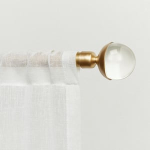 Eleanor 66 in. - 120 in. Adjustable 1 in. Single Curtain Rod Kit in Gold with Finial