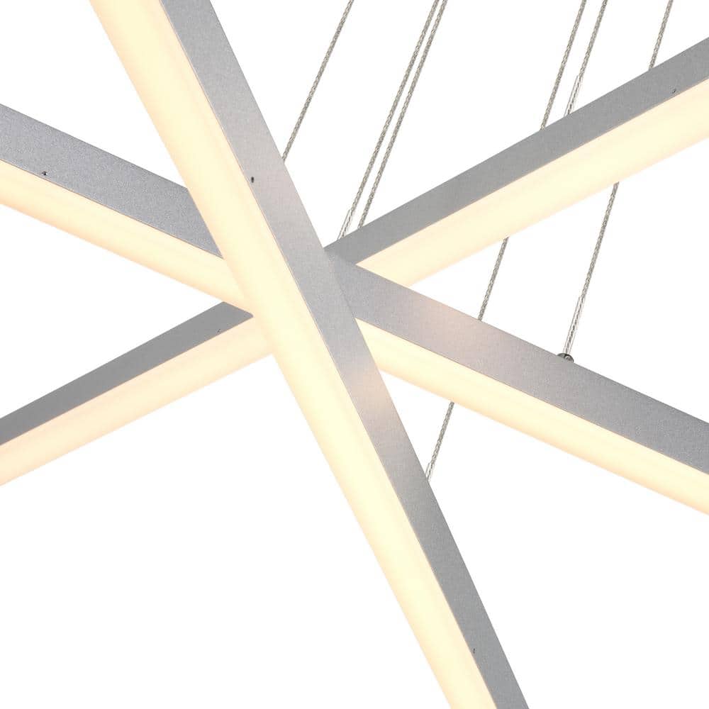 Sirius 40" Silver Aluminum Integrated LED Adjustable Pendant
