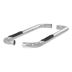 3-Inch Round Polished Stainless Steel Nerf Bars, No-Drill, Select Dodge Dakota
